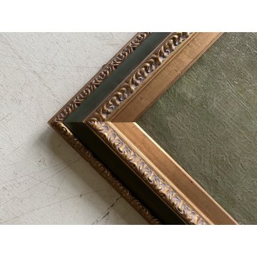 GRANDE QUADRO OLIO Gigi Comolli "L'Attesa" RITRATTO ANZIANA ROSARIO PREGHIERA