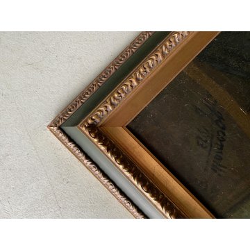 GRANDE QUADRO OLIO Gigi Comolli "L'Attesa" RITRATTO ANZIANA ROSARIO PREGHIERA