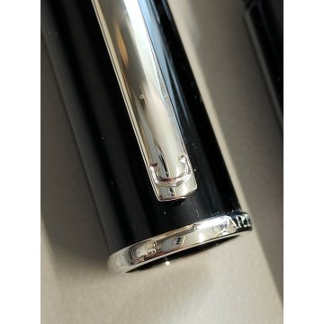Diabolo de Cartier ROLLER VINTAGE Penna Sfera LACCA NERA Ballpoint Pen GEMMA BLU