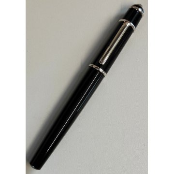 Diabolo de Cartier ROLLER VINTAGE Penna Sfera LACCA NERA Ballpoint Pen GEMMA BLU