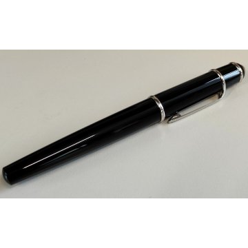 Diabolo de Cartier ROLLER VINTAGE Penna Sfera LACCA NERA Ballpoint Pen GEMMA BLU