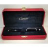 Diabolo de Cartier STYLO BILLE VINTAGE Penna Sfera LACCA NERA Gemma Blu BOX