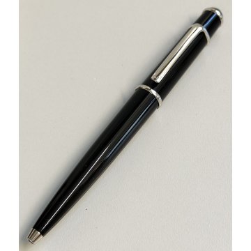 Diabolo de Cartier STYLO BILLE VINTAGE Penna Sfera LACCA NERA Gemma Blu BOX