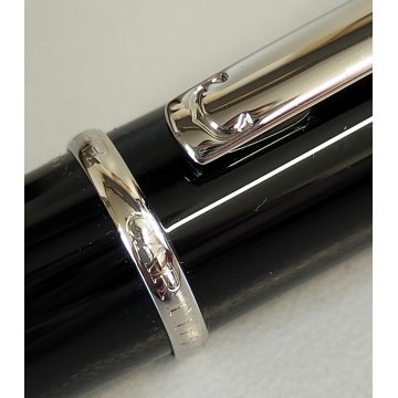 Diabolo de Cartier STYLO BILLE VINTAGE Penna Sfera LACCA NERA Gemma Blu BOX