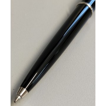 Diabolo de Cartier STYLO BILLE VINTAGE Penna Sfera LACCA NERA Gemma Blu BOX