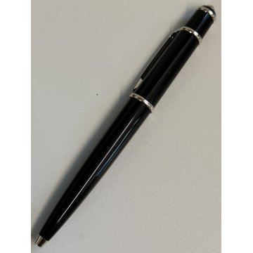 Diabolo de Cartier STYLO BILLE VINTAGE Penna Sfera LACCA NERA Gemma Blu BOX