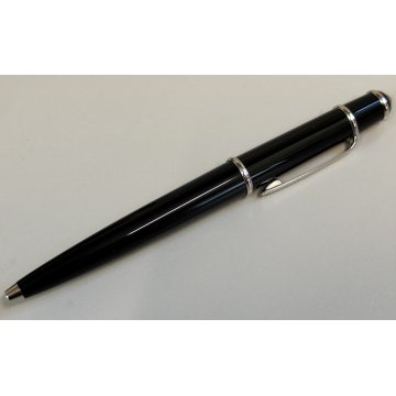 Diabolo de Cartier STYLO BILLE VINTAGE Penna Sfera LACCA NERA Gemma Blu BOX
