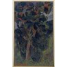 ANTICO QUADRO OLIO TELA Carlo Monti PAESAGGIO COLLINA ALBERO ARONA LAGO MAGGIORE