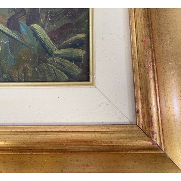 ANTICO QUADRO OLIO TELA Carlo Monti PAESAGGIO COLLINA ALBERO ARONA LAGO MAGGIORE