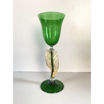COPPIA TIPETTO VETRO SOFFIATO MURANO Paolo Venini CALICE  22,5cm/h VINTAGE '50