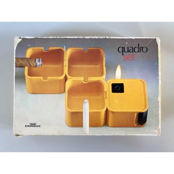 QUADRO SET FUMO Consul POSACENERE DESIGN Florian Seiffert GERMANY VINTAGE  '70s