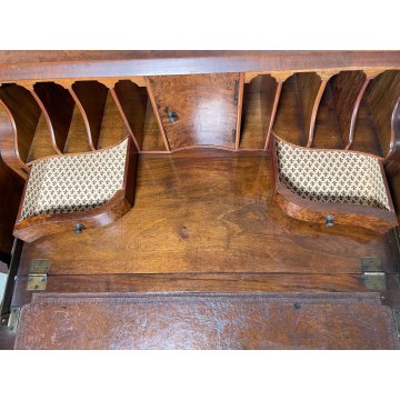 ANTICO PICCOLO SCRITTOIO SECRETAIRE LEGNO NOCE EPOCA '900 RIBALTA LUIGI FILIPPO