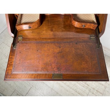 ANTICO PICCOLO SCRITTOIO SECRETAIRE LEGNO NOCE EPOCA '900 RIBALTA LUIGI FILIPPO