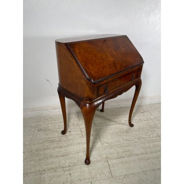 ANTICO PICCOLO SCRITTOIO SECRETAIRE LEGNO NOCE EPOCA '900 RIBALTA LUIGI FILIPPO