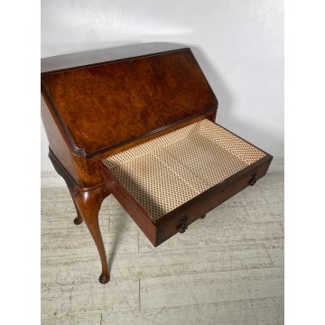 ANTICO PICCOLO SCRITTOIO SECRETAIRE LEGNO NOCE EPOCA '900 RIBALTA LUIGI FILIPPO
