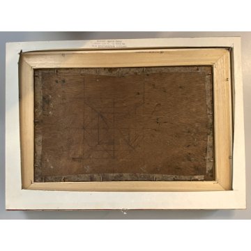 DIPINTO OLIO L. Marchetti PAESAGGIO RURALE FIGURA FEMMINILE CONTADINA CESTE '800