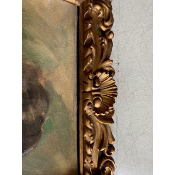 ANTICO QUADRO DIPINTO OLIO V. Forlenza RITRATTO DONNA REALISMO NAPOLETANO '800