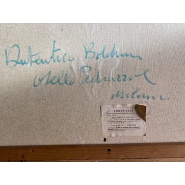 QUADRO DIPINTO OLIO TELA Gustavo Boldrini ASTRATTO FIGURA FEMMINILE 1972