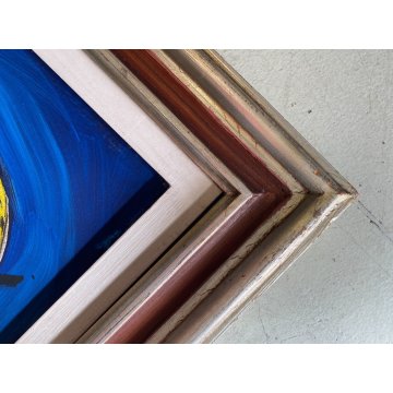 QUADRO DIPINTO OLIO TELA Gustavo Boldrini ASTRATTO FIGURA FEMMINILE 1972