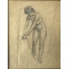QUADRO DISEGNO MATITA CARTA Gigi Comolli NUDO STUDIO FIGURA FEMMINILE EPOCA '900