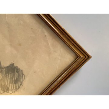 QUADRO DISEGNO MATITA CARTA Gigi Comolli NUDO STUDIO FIGURA FEMMINILE EPOCA '900