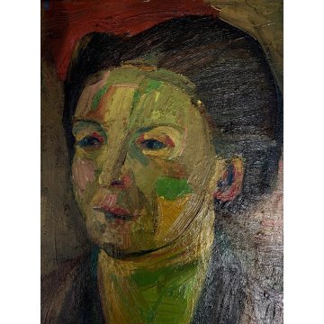 DIPINTO OLIO Corrado Selvini RITRATTO Zia Matilde FIGURA FEMMINILE ASTRATTO '47
