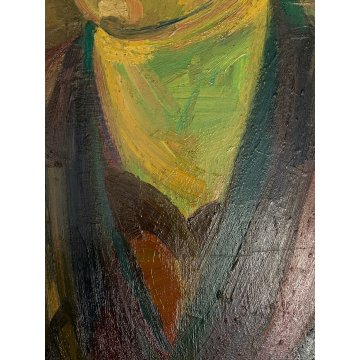 DIPINTO OLIO Corrado Selvini RITRATTO Zia Matilde FIGURA FEMMINILE ASTRATTO '47