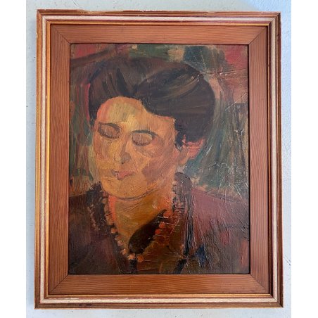 DIPINTO OLIO FAESITE Corrado Selvini RITRATTO DONNA FIGURA FEMMINILE ASTRATTO