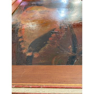 DIPINTO OLIO FAESITE Corrado Selvini RITRATTO DONNA FIGURA FEMMINILE ASTRATTO