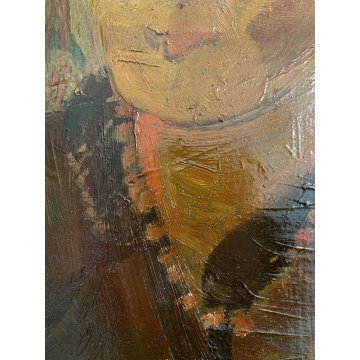 DIPINTO OLIO FAESITE Corrado Selvini RITRATTO DONNA FIGURA FEMMINILE ASTRATTO