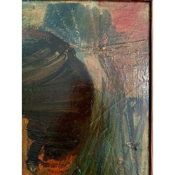 DIPINTO OLIO FAESITE Corrado Selvini RITRATTO DONNA FIGURA FEMMINILE ASTRATTO