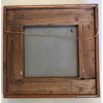 DIPINTO OLIO TAVOLA Walter Krebs SCENA GENERE MACABRO SCHELETRO FALCE SWISSE '40