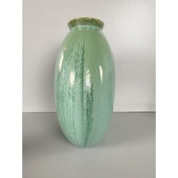 ANTICO VASO CERAMICA SMALTATA Guido Andlovitz Lavenia MOD. 1316 LENTE VERDE '30