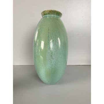 ANTICO VASO CERAMICA SMALTATA Guido Andlovitz Lavenia MOD. 1316 LENTE VERDE '30