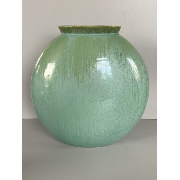 ANTICO VASO CERAMICA SMALTATA Guido Andlovitz Lavenia MOD. 1316 LENTE VERDE '30