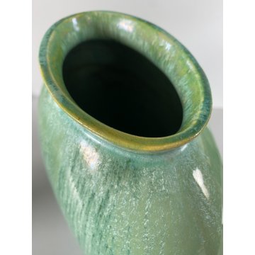 ANTICO VASO CERAMICA SMALTATA Guido Andlovitz Lavenia MOD. 1316 LENTE VERDE '30