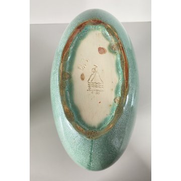 ANTICO VASO CERAMICA SMALTATA Guido Andlovitz Lavenia MOD. 1316 LENTE VERDE '30