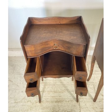 ANTICA COPPIA COMODINI FRANCESI LEGNO PRIMI 1900 MENSOLA COMODINO CASSETTI EPOCA