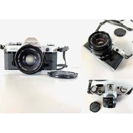 FOTOCAMERA REFLEX CANON AE-1 35mm OBIETTIVO FD 50 1:1,8 JAPAN '70
