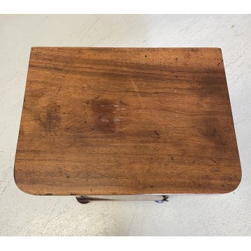 ANTICO COMODINO CAPPUCCINO LEGNO MASSELLO NOCE CASSETTO ANTA SINGOLA EPOCA 1800
