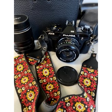 FOTOCAMERA FUJICA AX-3 LENS X-FUJINON 50mm Vivitar TELE 135mm BORSA VINTAGE '80