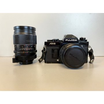 FOTOCAMERA FUJICA AX-3 LENS X-FUJINON 50mm Vivitar TELE 135mm BORSA VINTAGE '80