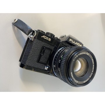 FOTOCAMERA FUJICA AX-3 LENS X-FUJINON 50mm Vivitar TELE 135mm BORSA VINTAGE '80