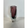 VASO VINTAGE VETRO MURANO SOMMERSO Flavio Poli SFACCETTATO TRASPARENTE VIOLA '50