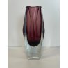 VASO VINTAGE VETRO MURANO SOMMERSO Flavio Poli SFACCETTATO TRASPARENTE VIOLA '50