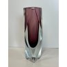 VASO VINTAGE VETRO MURANO SOMMERSO Flavio Poli SFACCETTATO TRASPARENTE VIOLA '50