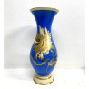 VASO VINTAGE PORCELLANA Roloff Münster AZZURRO DECORO FLOREALE ORO GERMANY '50