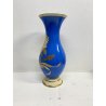 VASO VINTAGE PORCELLANA Roloff Münster AZZURRO DECORO FLOREALE ORO GERMANY '50