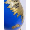 VASO VINTAGE PORCELLANA Roloff Münster AZZURRO DECORO FLOREALE ORO GERMANY '50