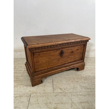 ANTICA PICCOLA CASSAPANCA legno PIOPPO 61 cm epoca 1800 OLD WOOD CHEST FORMELLA
